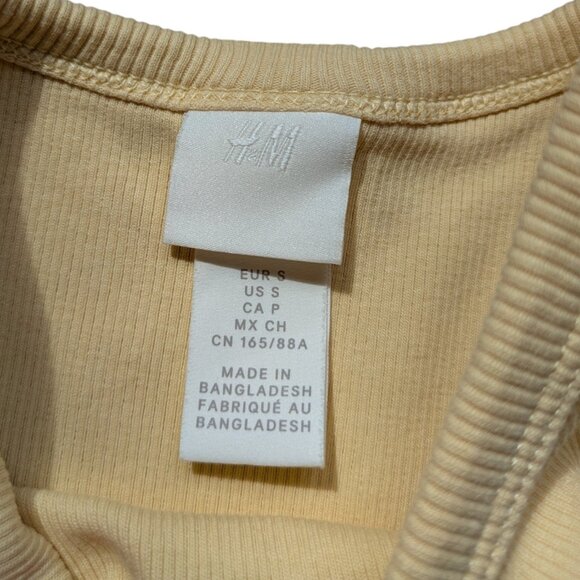 H&M Yellow Ribbed Summer Tank Top Women Size Small - Picture 11 of 11